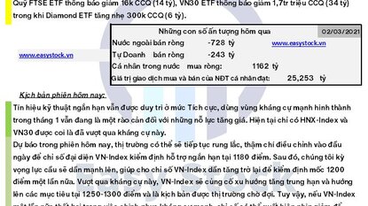 Bản tin chứng khoán: Morning call ngày 03/03/2021