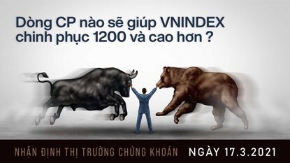 Chứng khoán 17/03/2021 - Dòng cổ phiếu dẫn dắt VNINDEX vượt 1200 ?