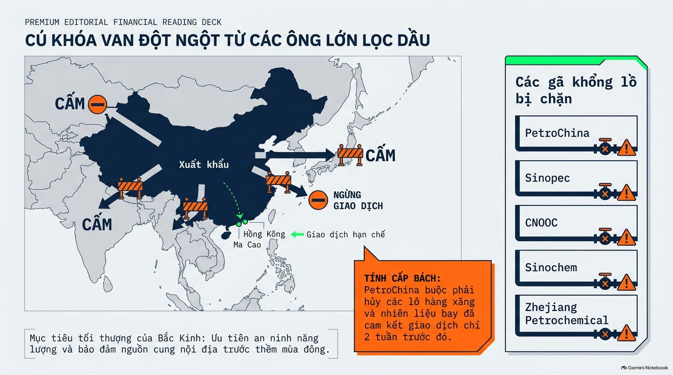 Trung Quốc đồng loạt tạm dừng xuất khẩu các sản phẩm dầu tinh chế (xăng, nhiên liệu bay, dầu diesel) Nghich Ly Nang Luong Quy IV 2026 Slide 2