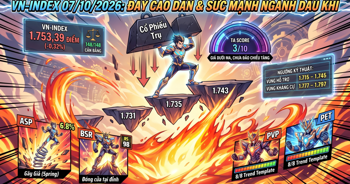 VN-Index 07/10/2026: Đáy cao dần, dầu khí dẫn đầu thị trường vn index hôm nay