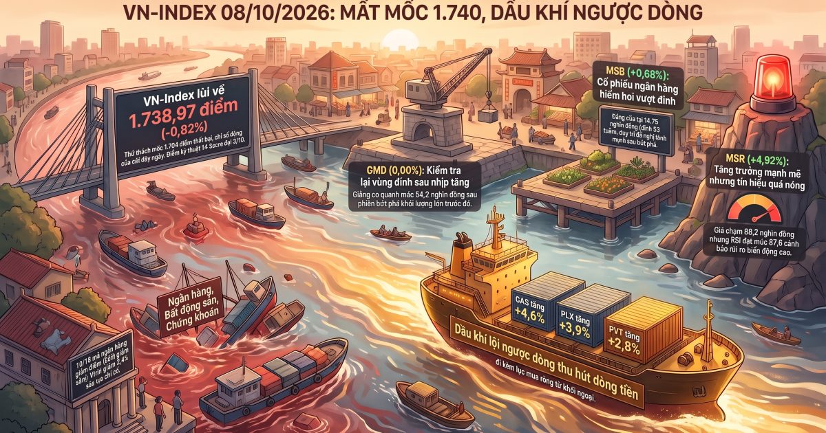 VN-Index 08/10/2026: Mất mốc 1.740, dầu khí ngược dòng vn index ngày 08 10 2026